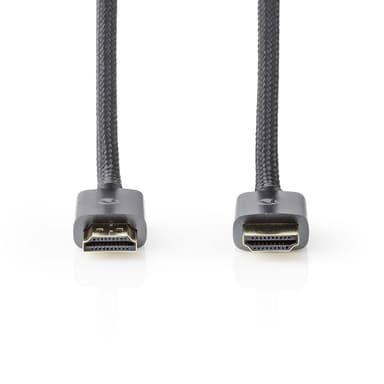Nedis High Speed ​​HDMI ™ kabel med Ethernet | HDMI™ Kontakt | HDMI™ Kontakt | 4K@60Hz | ARC | 18 Gbps | 5.00 m | Rund | Bomull | Grå / Grått Med Metall | Kartong med täckt fönster