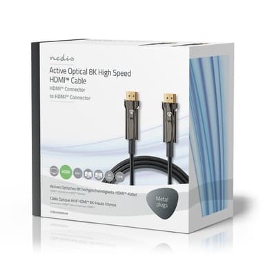 Nedis Aktiva Optiska Ultra High Speed ​​HDMI Kabel med Ethernet | HDMI™ Kontakt | HDMI™ Kontakt | 8K@60Hz | 48 Gbps | 40.0 m | Rund | PVC | Svart | Presentbox