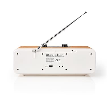 Nedis Internet Radio | Bordsdesign | Bluetooth® / Wi-Fi | DAB+ / FM / Internet | 2.4 "" | Färgskärm | 34 W | Fjärrstyrd | App styrd | Väckarklocka | Sov timer | Brun / Vit