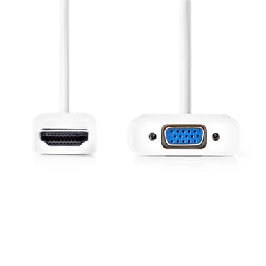 Nedis VGA-adapter | HDMI™ Kontakt | VGA hona 15p | Nickelplaterad | Rak | PVC | Vit | Låda