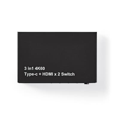 Nedis HDMI ™ Switch | 3-Port port(s) | 1x USB-C™ / 2x HDMI™ Ingång | 1x HDMI™ utgång | 4K@60Hz | 18.0 Gbps | Metall | Antracit