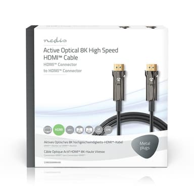 Nedis Aktiva Optiska Ultra High Speed ​​HDMI Kabel med Ethernet | HDMI™ Kontakt | HDMI™ Kontakt | 8K@60Hz | 48 Gbps | 40.0 m | Rund | PVC | Svart | Presentbox