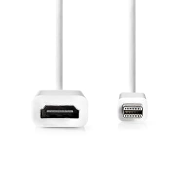 Nedis Mini Displayport-kabel | DisplayPort 1.2 | Mini DisplayPort Hane | HDMI™ Utgång | 21.6 Gbps | Nickelplaterad | 0.20 m | Rund | PVC | Vit | Låda