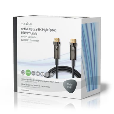 Nedis Aktiva Optiska Ultra High Speed ​​HDMI Kabel med Ethernet | HDMI™ Kontakt | HDMI™ Kontakt | 8K@60Hz | 48 Gbps | 50.0 m | Rund | PVC | Svart | Presentbox