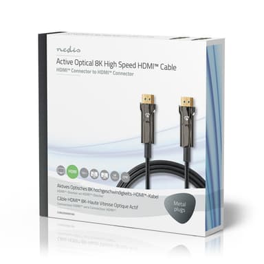 Nedis Aktiva Optiska Ultra High Speed ​​HDMI Kabel med Ethernet | HDMI™ Kontakt | HDMI™ Kontakt | 8K@60Hz | 48 Gbps | 10.0 m | Rund | PVC | Svart | Presentbox