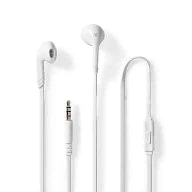Nedis Trådbundna Hörlurar | 3.5 mm | Kabellängd: 1.20 m | Inbygd mikrofon | Volymkontroll | Vit
