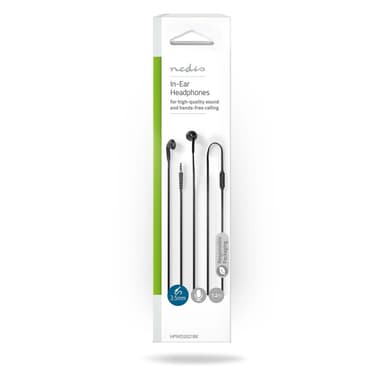 Nedis Trådbundna Hörlurar | 3.5 mm | Kabellängd: 1.20 m | Inbygd mikrofon | Volymkontroll | Svart