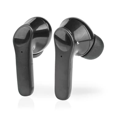 Nedis Fullt Trådlösa hörlurar | Bluetooth® | Maximal batteritid: 5 timmar | Tryck på Kontroll | Batteri hölje | Inbygd mikrofon | Stöd för röststyrning | Brusreducering | Svart