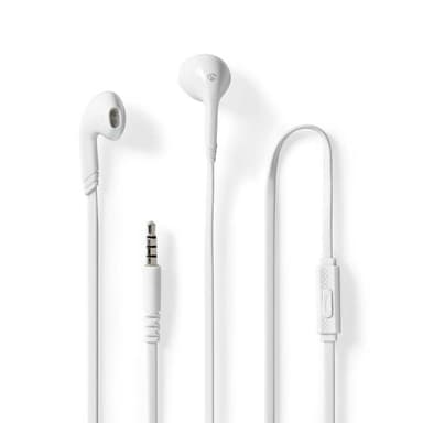 Nedis Trådbundna Hörlurar | 3.5 mm | Kabellängd: 1.20 m | Inbygd mikrofon | Volymkontroll | Vit