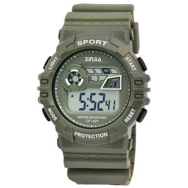 XINJIA Digital klocka med silikonarmband - grön
