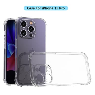 För iPhone 15 Pro Skal Fodral TPU-ram + Akryl Baksida Telefonfodral