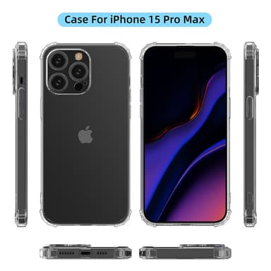 För iPhone 15 Pro Max Skal Fodral TPU Baksida Telefonfodral