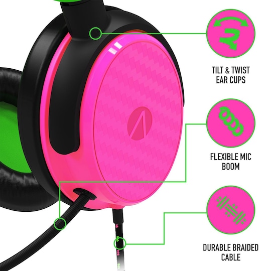 Neon - XBOX, C6-100 for Headset Switch, - PC Gaming Green/Pink Stealth PS4/PS5, Elgiganten