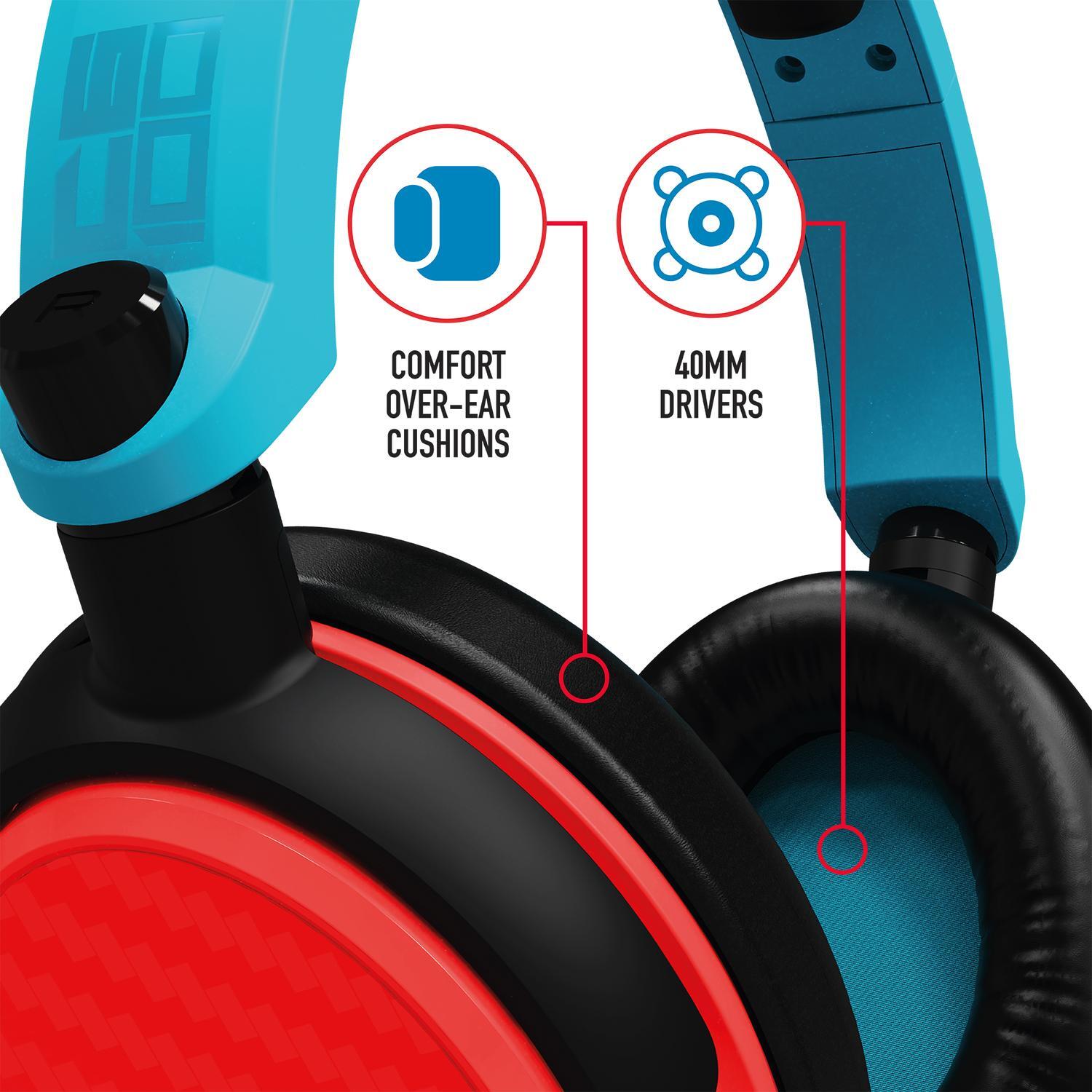 Stealth C6-100 Gaming Headset for Switch, XBOX, PS4/PS5, PC - Neon Blue/Red  - Elgiganten
