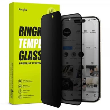 Ringke iPhone 15 Pro Max Skärmskydd Privacy Tempered Glass Installation Jig