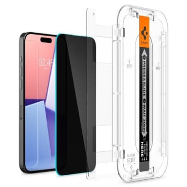 Spigen iPhone 15 Pro Max Skärmskydd GLAS.tR EZ Fit Privacy 2-pack