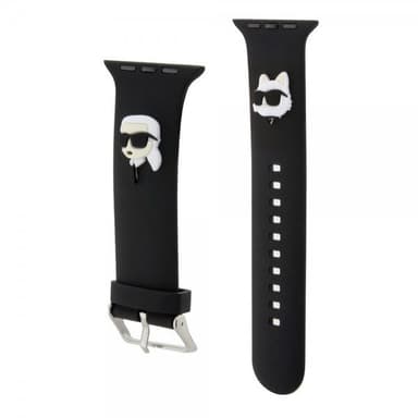Karl Lagerfeld Apple Watch 42/44/45/Apple Watch Ultra Armband Rubber NFT Karl & Choupette Svart