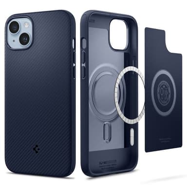 Spigen iPhone 14 Plus Skal Mag Armor MagFit Navy Blue
