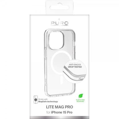 Puro iPhone 15 Pro Skal LITE MAG PRO Transparent Klar