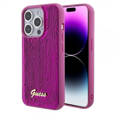 Guess iPhone 15 Pro Skal Sequin Fuschia