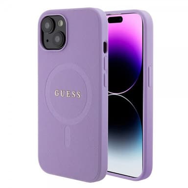 Guess iPhone 15 Skal Saffiano MagSafe Lila
