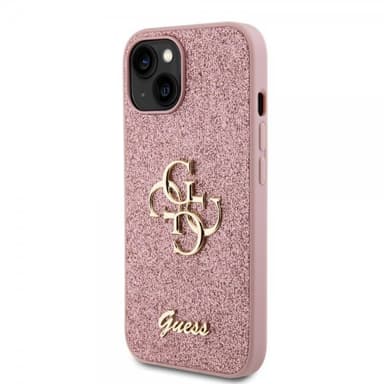 Guess iPhone 15 Skal Fixed Glitter Rosa