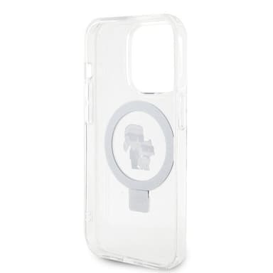 Karl Lagerfeld iPhone 15 Skal Ring Stand MagSafe Vit