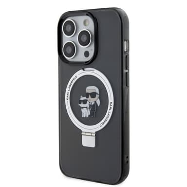 Karl Lagerfeld iPhone 15 Plus Skal Ring Stand MagSafe Svart