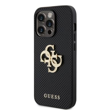 Guess iPhone 15 Pro Skal Perforated Glitter Svart