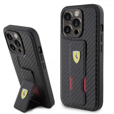 Ferrari iPhone 15 Pro Skal Grip Stand Function Svart