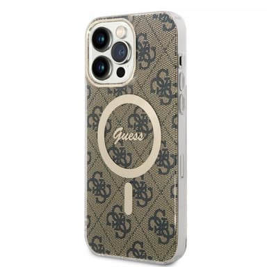 Guess iPhone 14 Pro Max Skal 4G Pattern MagSafe Brun
