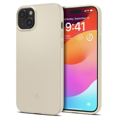 Spigen iPhone 15 Skal Thin Fit Mute Beige