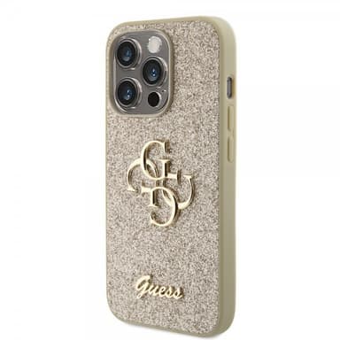 Guess iPhone 15 Pro Skal Fixed Glitter Guld