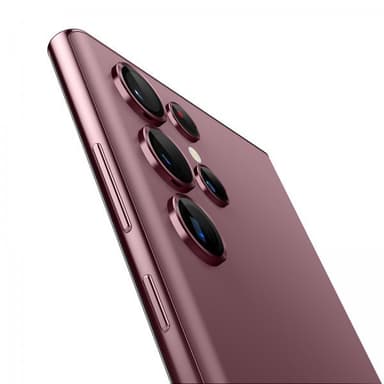 Spigen Samsung Galaxy S22 Ultra Kameralinsskydd GLAS.tR EZ Fit Optik Pro 2-pack Burgundy