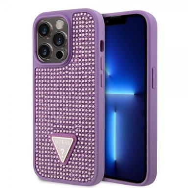 Guess iPhone 15 Pro Skal Rhinestone Lila