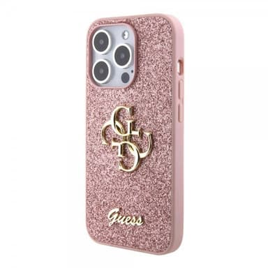 Guess iPhone 15 Pro Skal Fixed Glitter Rosa