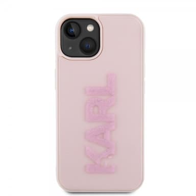 Karl Lagerfeld iPhone 15 Skal 3D Rubber Karl Rosa