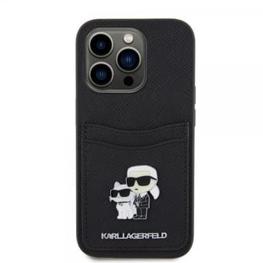Karl Lagerfeld iPhone 15 Pro Skal Saffiano Double Cardslot Svart
