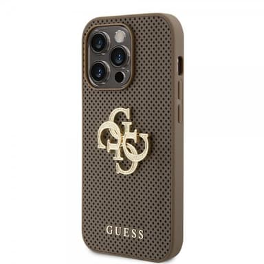 Guess iPhone 15 Pro Skal Perforated Glitter Brun