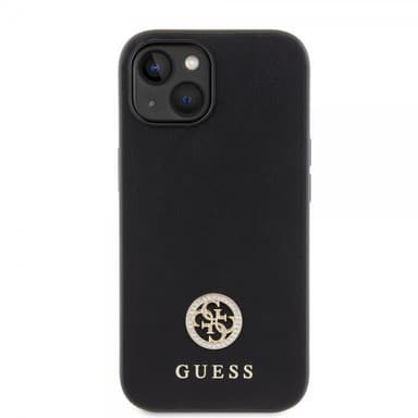 Guess iPhone 15 Skal Metal Logo Strass Svart