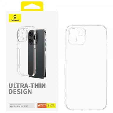 Baseus iPhone 15 Skal Lucent Series Transparent Klar