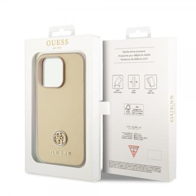 Guess iPhone 15 Pro Skal Metal Logo Strass Guld