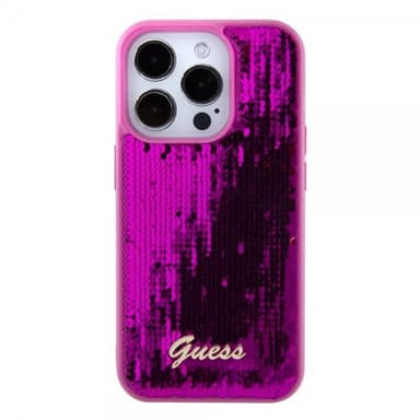 Guess iPhone 15 Pro Skal Sequin Fuschia