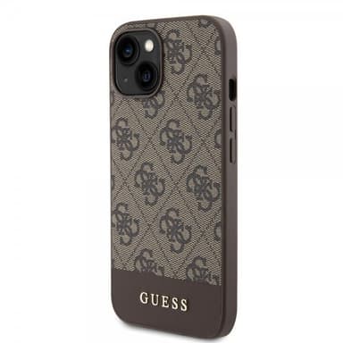 Guess iPhone 15 Skal Bottom Stripe MagSafe Brun