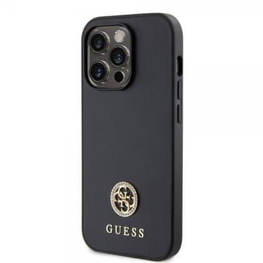 Guess iPhone 15 Pro Max Skal Metal Logo Strass Svart