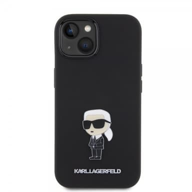 Karl Lagerfeld iPhone 15 Skal Ikonik Metal Pin Svart