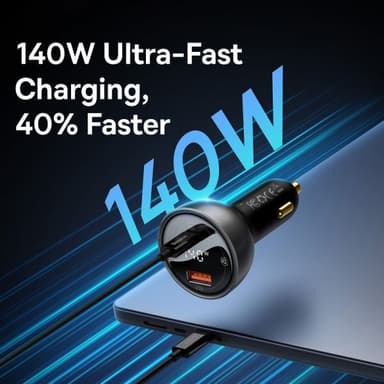 Baseus Billaddare Digital Display PD3.1 Dual Cast Car Charger 140W