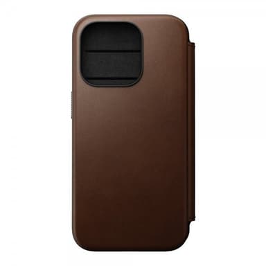 NOMAD iPhone 15 Pro Fodral Modern Leather Folio Brun