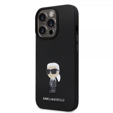 Karl Lagerfeld iPhone 15 Pro Skal Ikonik Metal Pin Svart