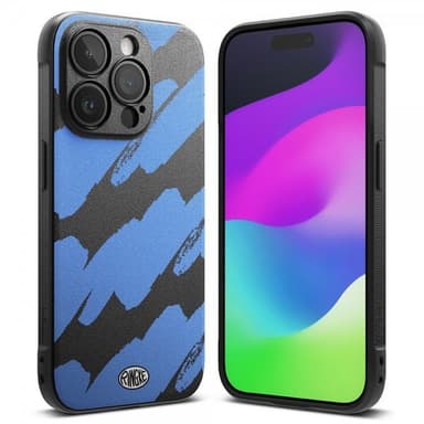 Ringke iPhone 15 Pro Max Skal Onyx Design Blue Brush